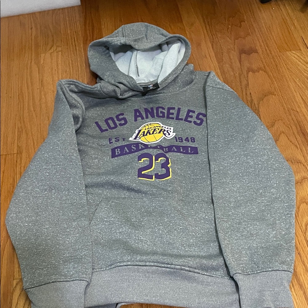 Kids NBA Gray Los Angeles Lakers Hoodie LeBron James